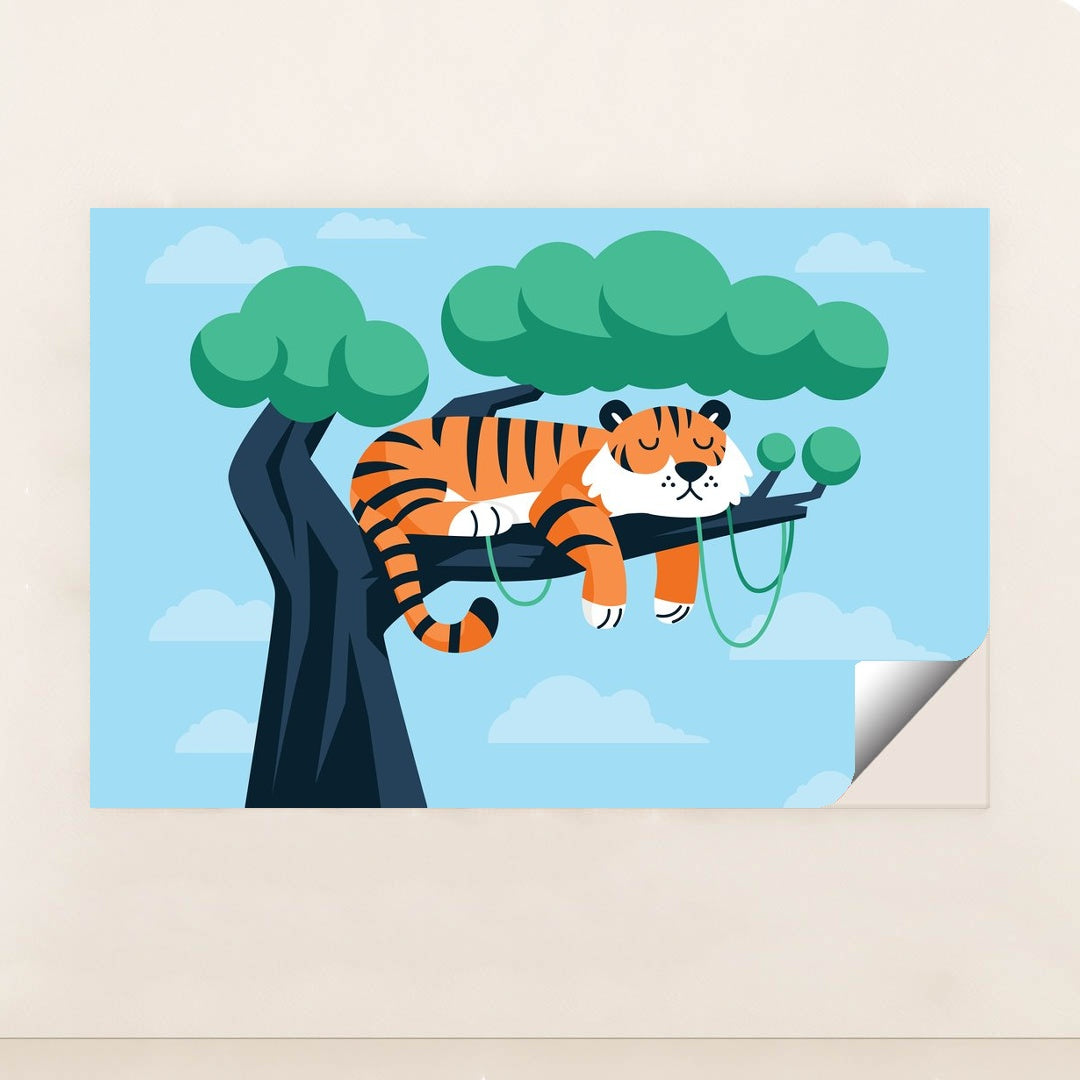 Tiger Resting on a Tree Branch by JÄ“ Design - Peeliez