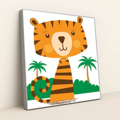 Majestic Tiger Among Palm Trees by VD Photography - Silver Frame Stretchiez