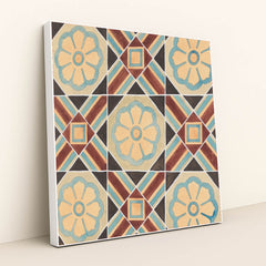 Tile Design (1880–99) by Frederick Krieg - White Frame Stretchiez