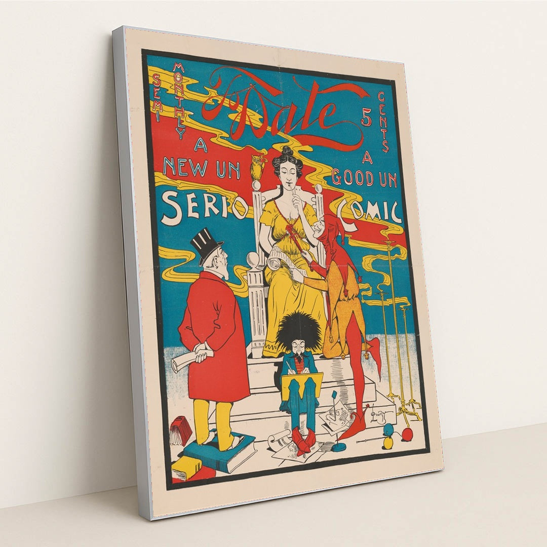 To Date. A new un serio, a good un comic (1895) by Everett E. Lowry - Silver Frame Stretchiez