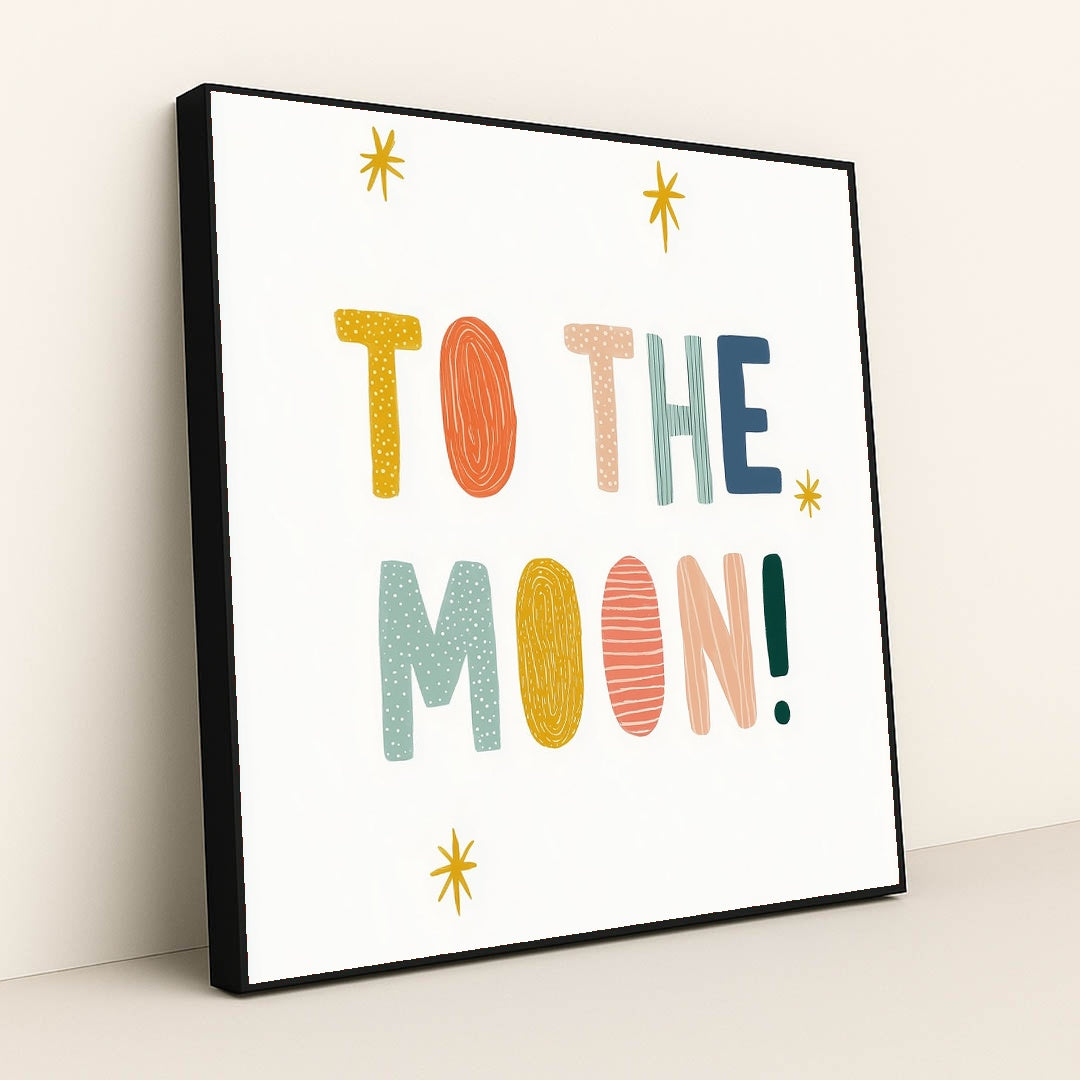 To the Moon by Melissa King - Black Frame Stretchiez