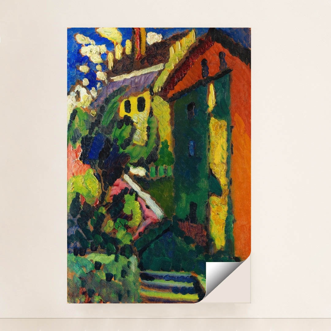 Treppe zum Schloss (Murnau) (1909) by Wassily Kandinsky - Peeliez