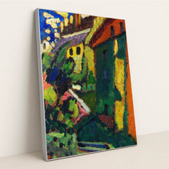 Treppe zum Schloss (Murnau) (1909) by Wassily Kandinsky - Silver Frame Stretchiez