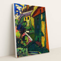 Treppe zum Schloss (Murnau) (1909) by Wassily Kandinsky - White Frame Stretchiez