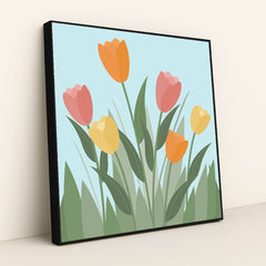 Tulip Chorus by Yovita Frederica Widjaja - Black Frame Stretchiez