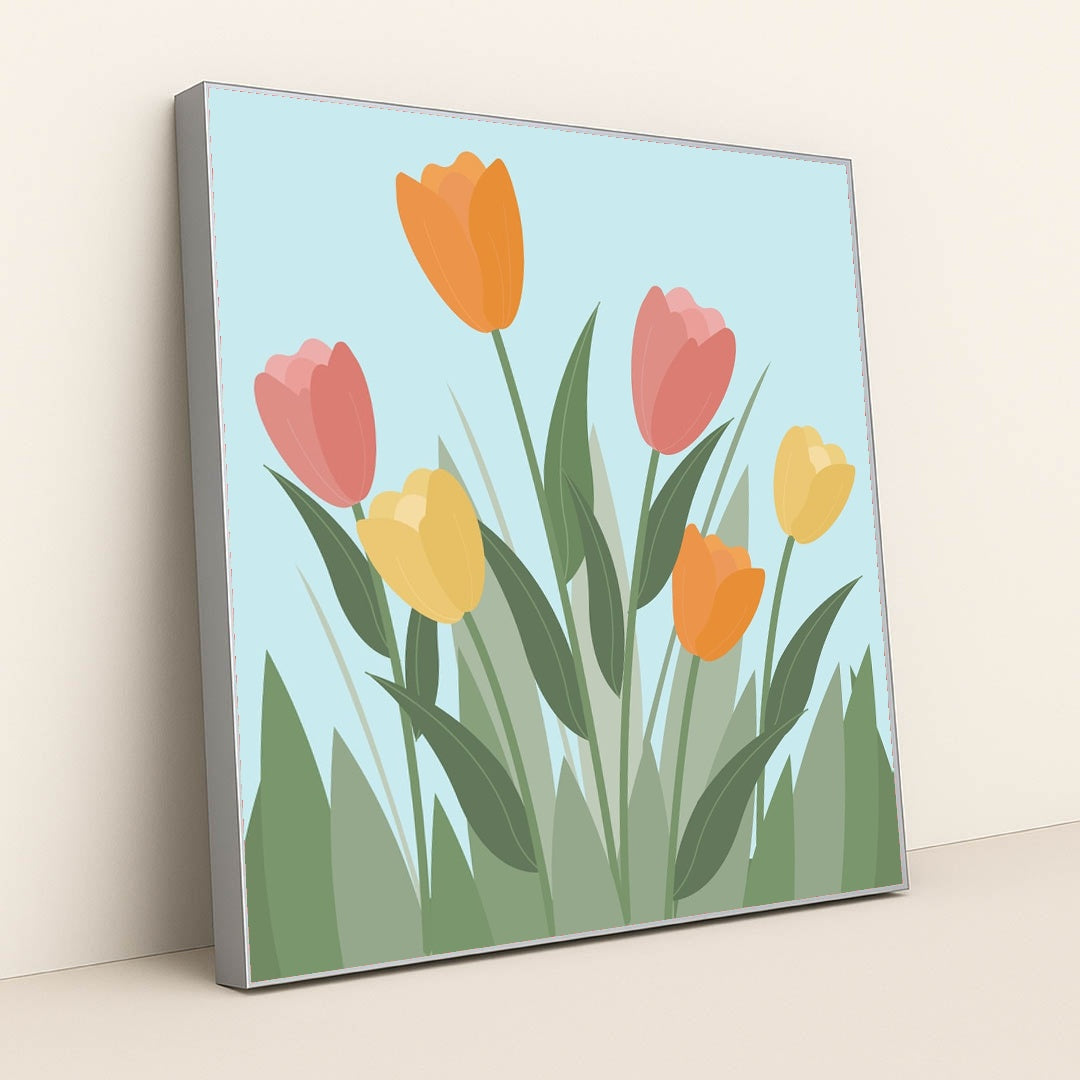 Tulip Chorus by Yovita Frederica Widjaja - Silver Frame Stretchiez