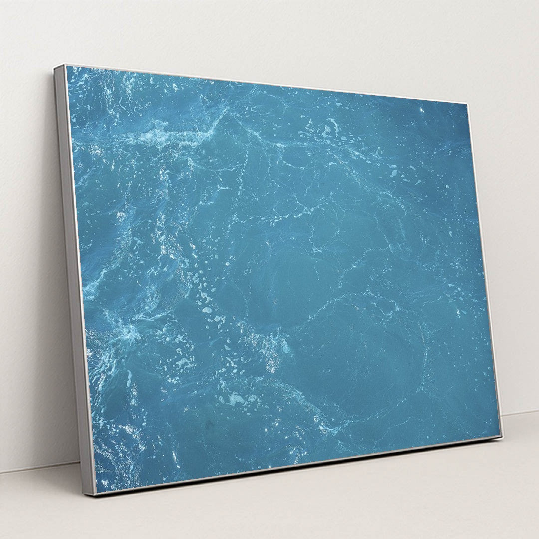 Vibrant Turquoise Ocean View by Engin Akyurt - Silver Frame Stretchiez