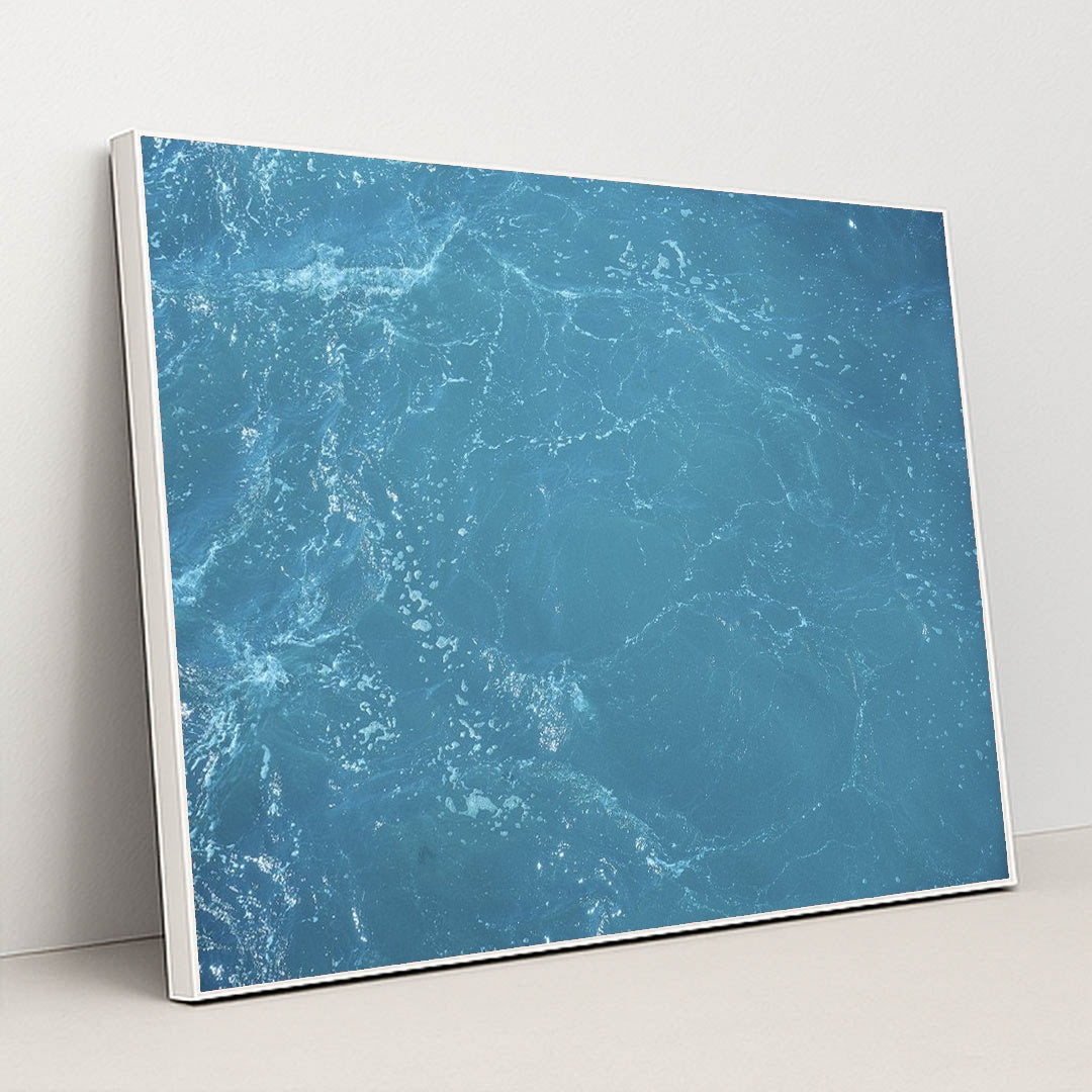 Vibrant Turquoise Ocean View by Engin Akyurt - White Frame Stretchiez