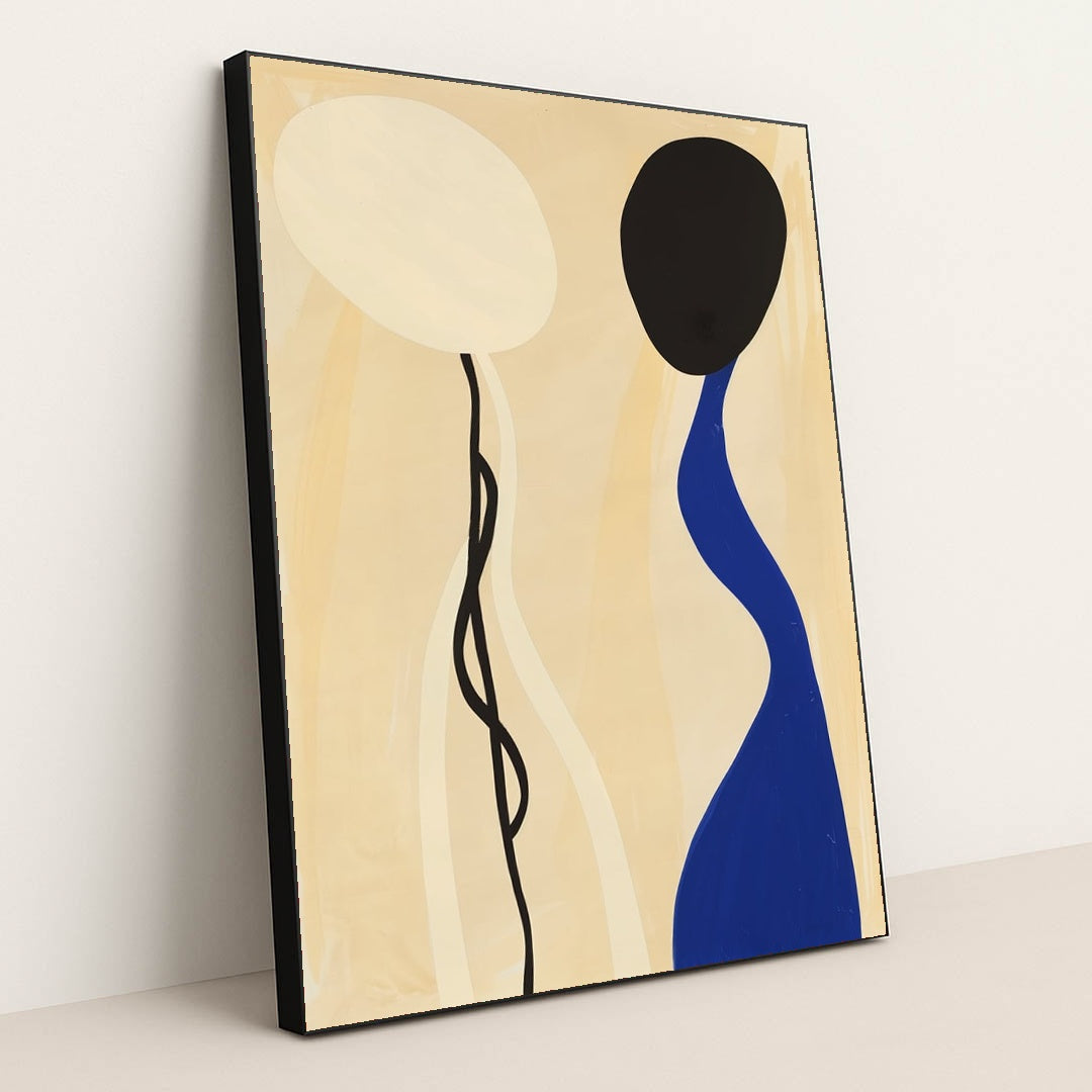 Two Figures in Passing by Wall Gusto™ - Black Frame Stretchiez