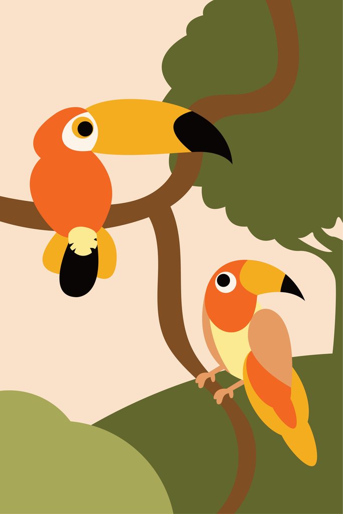 Silverfork Studio - A couple of birds sitting on top of a tree