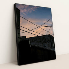 Urban Silhouettes at Dusk by Connor McManus - Black Frame Stretchiez