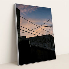 Urban Silhouettes at Dusk by Connor McManus - Silver Frame Stretchiez