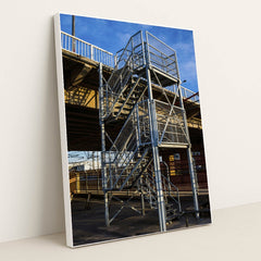 Urban Stairs Under Overpass by Victor Moragriega - White Frame Stretchiez