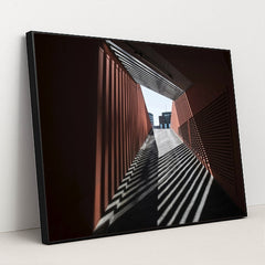 Urban Tunnel Light and Shadow Play by Wolfgang Weiser - Black Frame Stretchiez