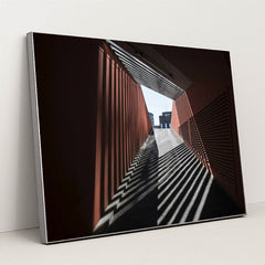 Urban Tunnel Light and Shadow Play by Wolfgang Weiser - Silver Frame Stretchiez