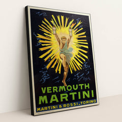 Vermouth Martini (1920) by Leonetto Cappiello - Black Frame Stretchiez