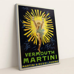 Vermouth Martini (1920) by Leonetto Cappiello - Silver Frame Stretchiez