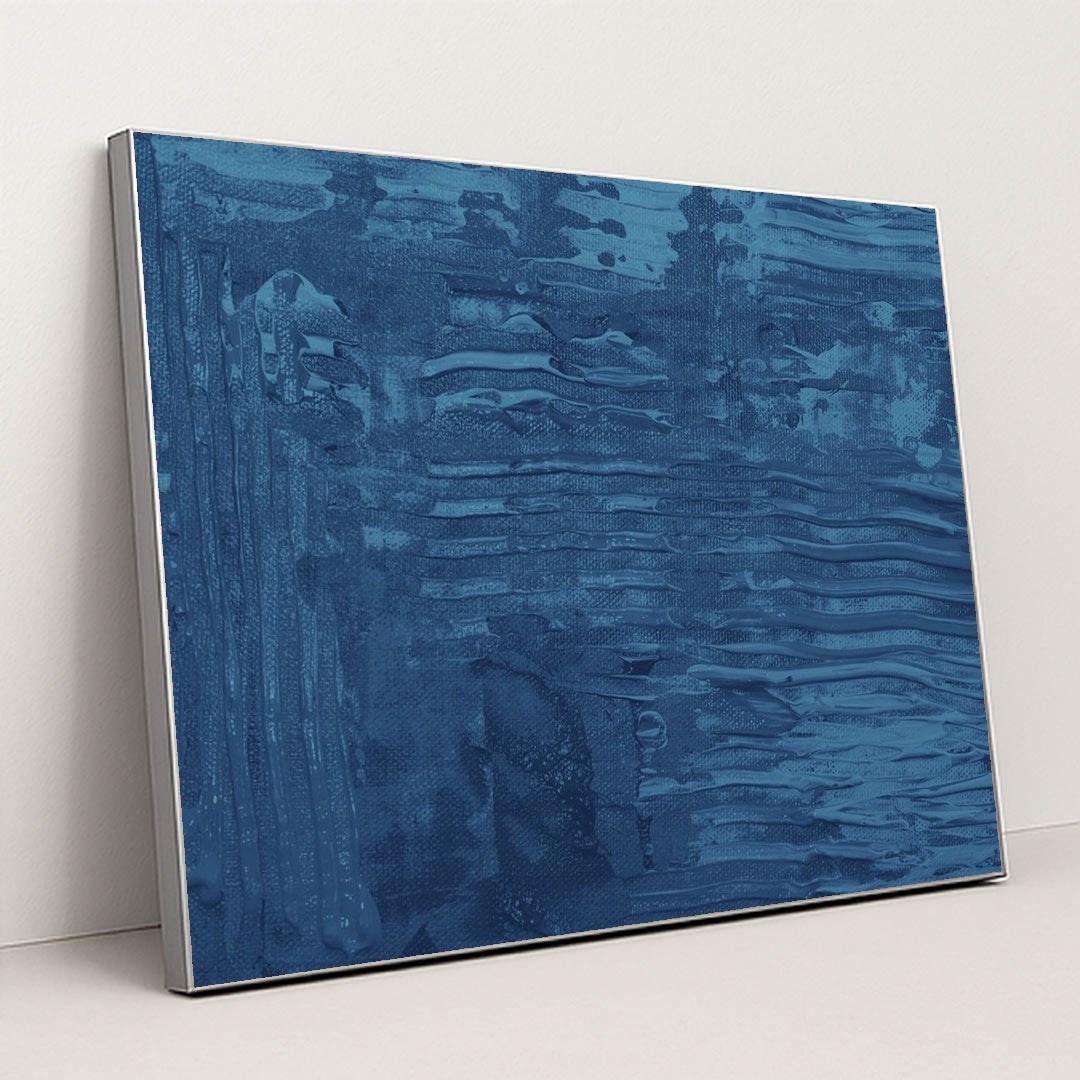 Vibrant Blue Texture by Steve Johnson - Silver Frame Stretchiez