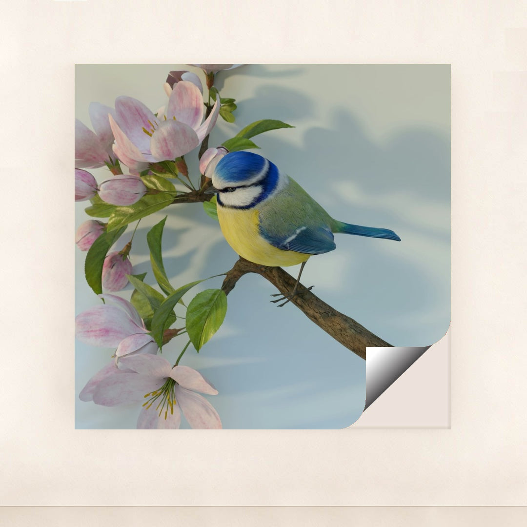 Blue Tit Among Blossoms by Allison Saeng - Peeliez