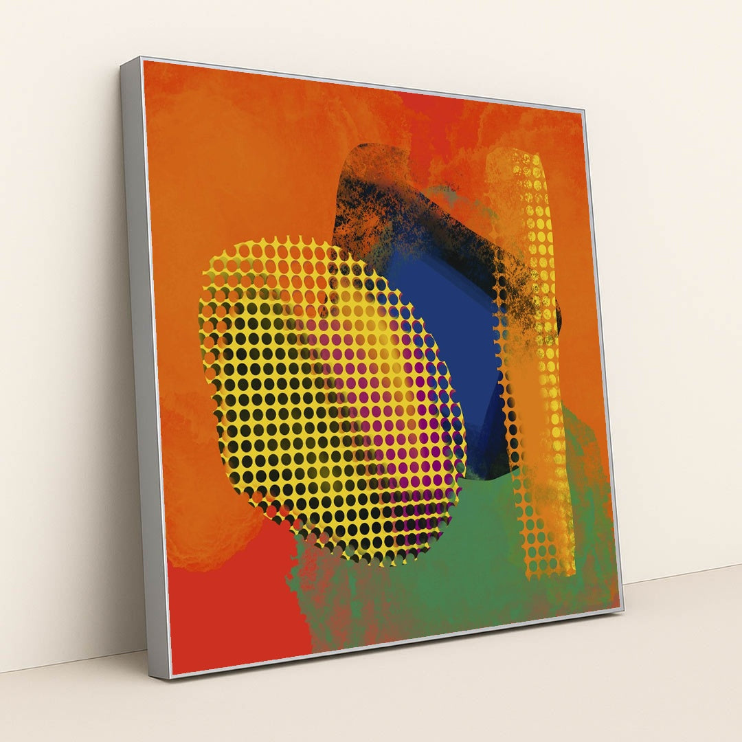 Vibrant Dynamic Artwork by Steve Johnson - Silver Frame Stretchiez
