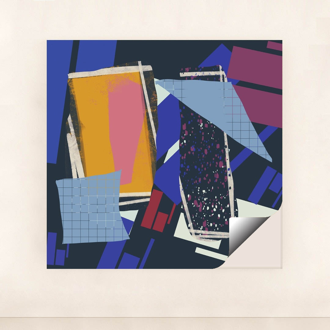 Vibrant Geometric Abstract with Bold Shapes by Steve Johnson - Peeliez