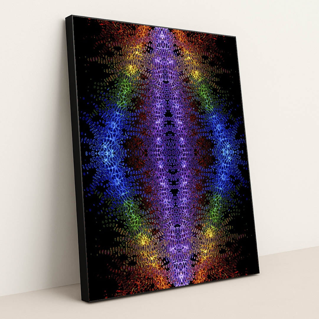 Vibrant Geometric with Glowing Patterns by Merlin Lightpainting - Black Frame Stretchiez