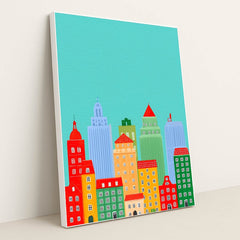 Morning City of Painted Towers by Melissa King - White Frame Stretchiez