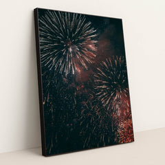 Summer Night Fireworks by Kristian Lovstad - Black Frame Stretchiez