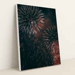 Summer Night Fireworks by Kristian Lovstad - White Frame Stretchiez