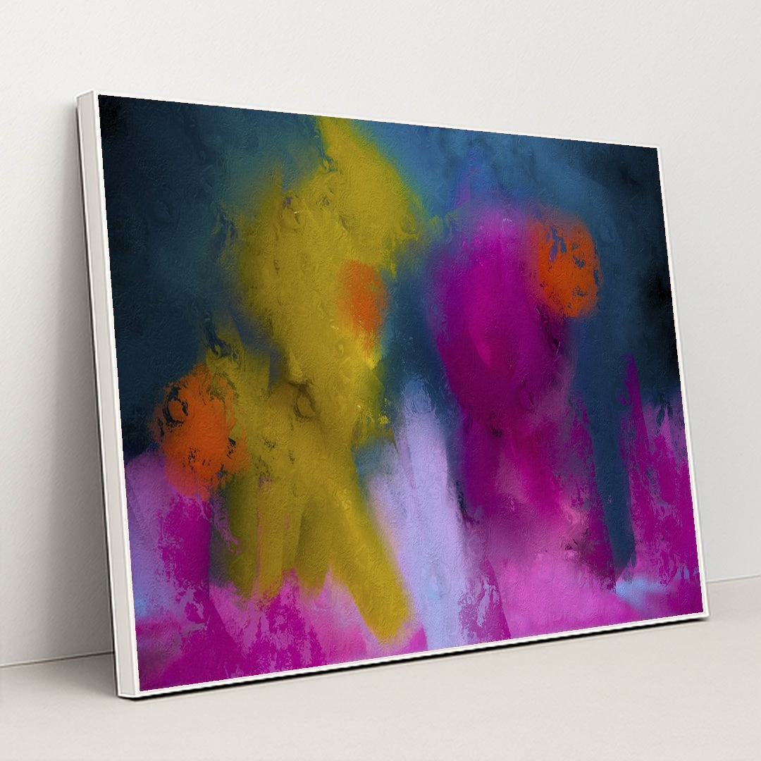 Vibrant Swirls of Color by Steve Johnson - White Frame Stretchiez