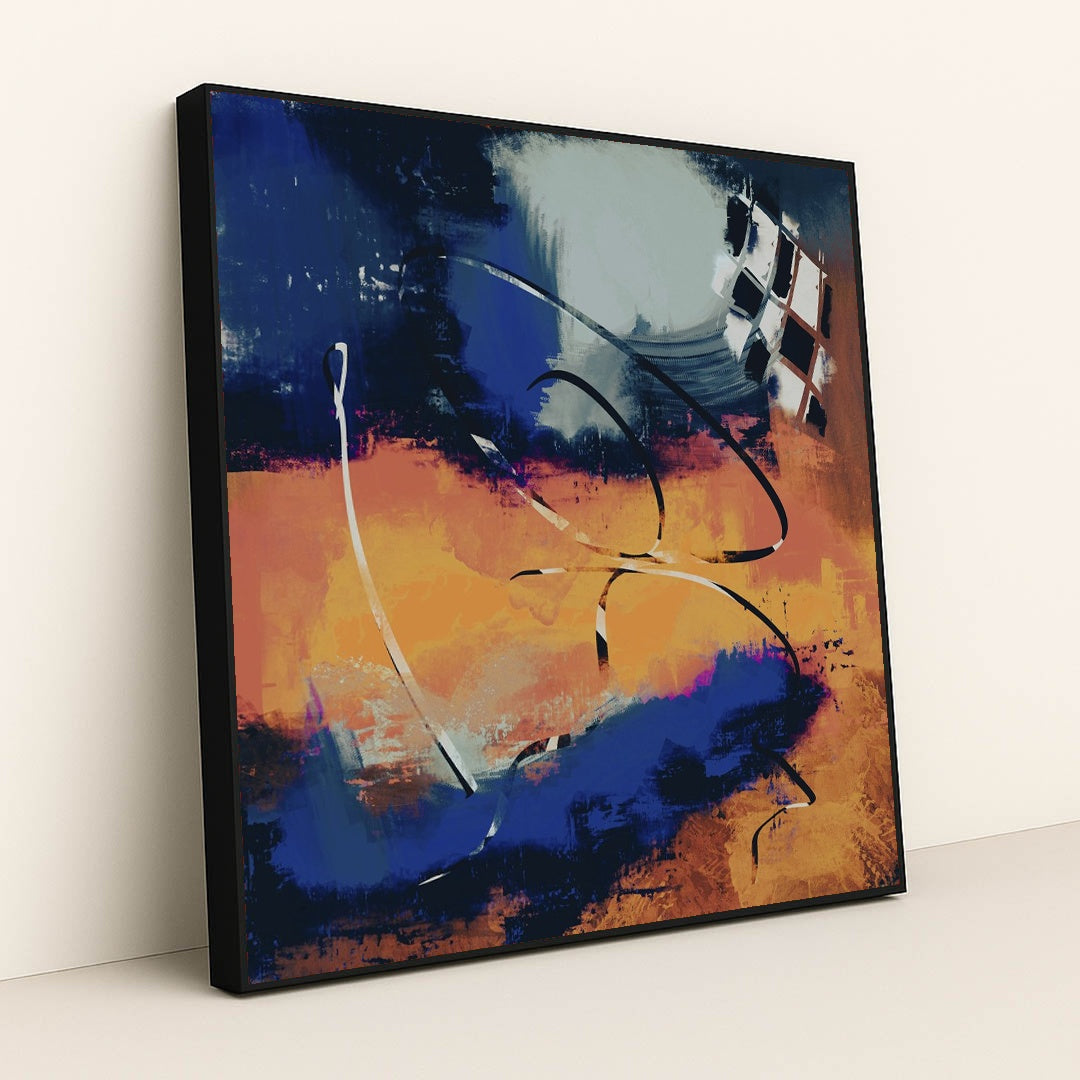 Dynamic Swirls of Vibrant Color by Steve Johnson - Black Frame Stretchiez