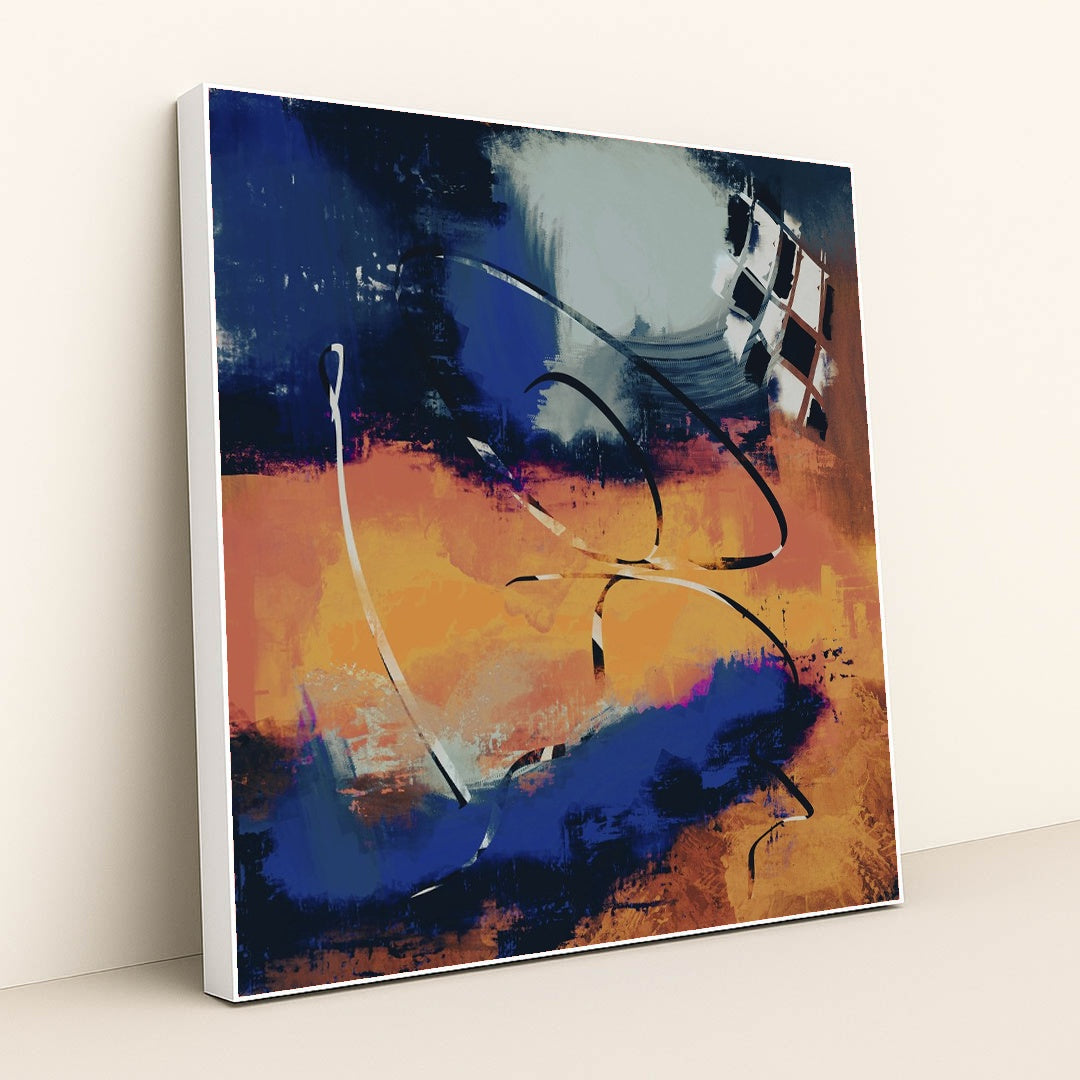 Dynamic Swirls of Vibrant Color by Steve Johnson - White Frame Stretchiez
