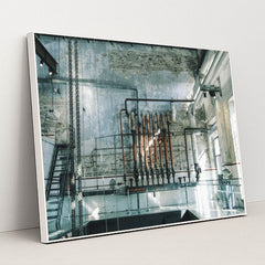 Vintage Industrial Warehouse Scene by Sami TÜRK - White Frame Stretchiez