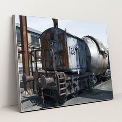 Rusty Vintage Locomotive in Germany by Wolfgang Weiser - Silver Frame Stretchiez