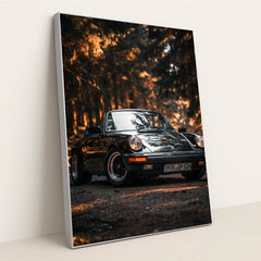 Vintage Porsche 911 Forest Glow by Adrien Vajas - Silver Frame Stretchiez