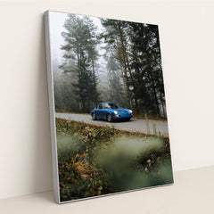 Vintage Porsche 911 Through the Pines by Stuart Garage - Silver Frame Stretchiez