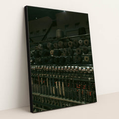 Vintage Textile Machine in Dark Ambiance by Melike Baran - Black Frame Stretchiez
