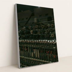 Vintage Textile Machine in Dark Ambiance by Melike Baran - Silver Frame Stretchiez