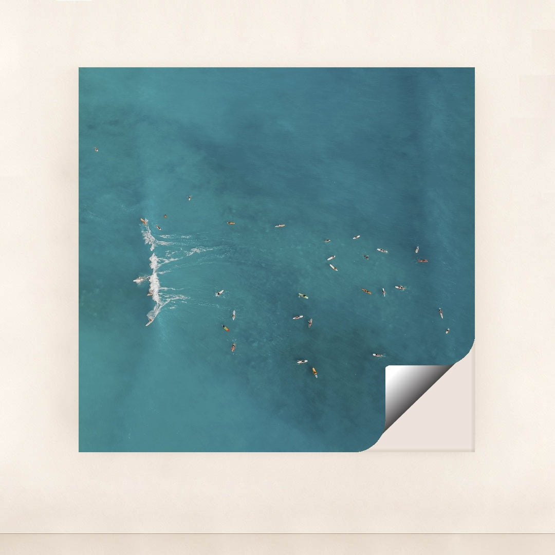 Surfers in Turquoise Waikiki Waters by Jess Loiterton - Peeliez