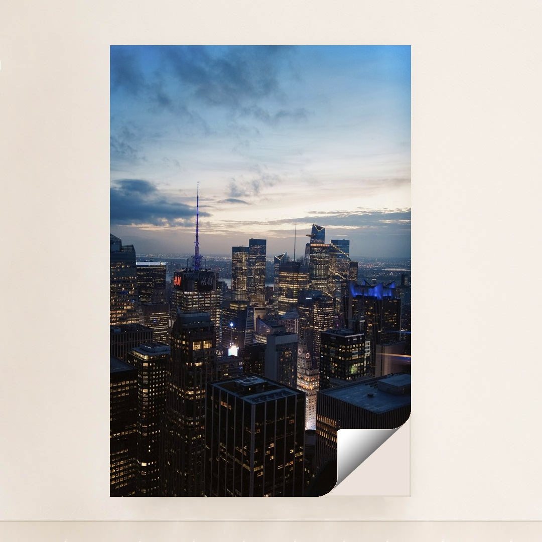 Aerial View of New York City at Dusk by Shojol Islam - Peeliez