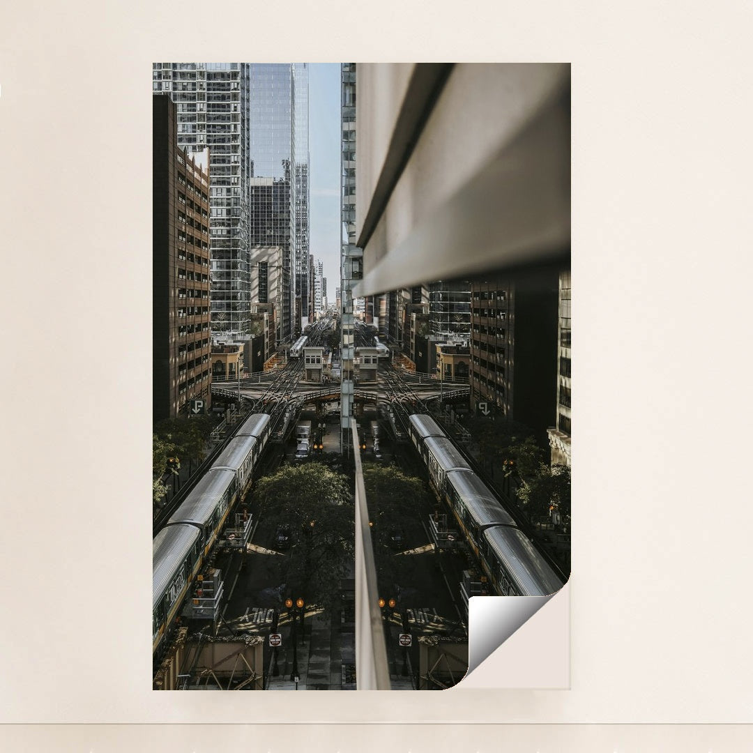 Chicago Elevated Railway Reflection by Steve Cancel - Peeliez