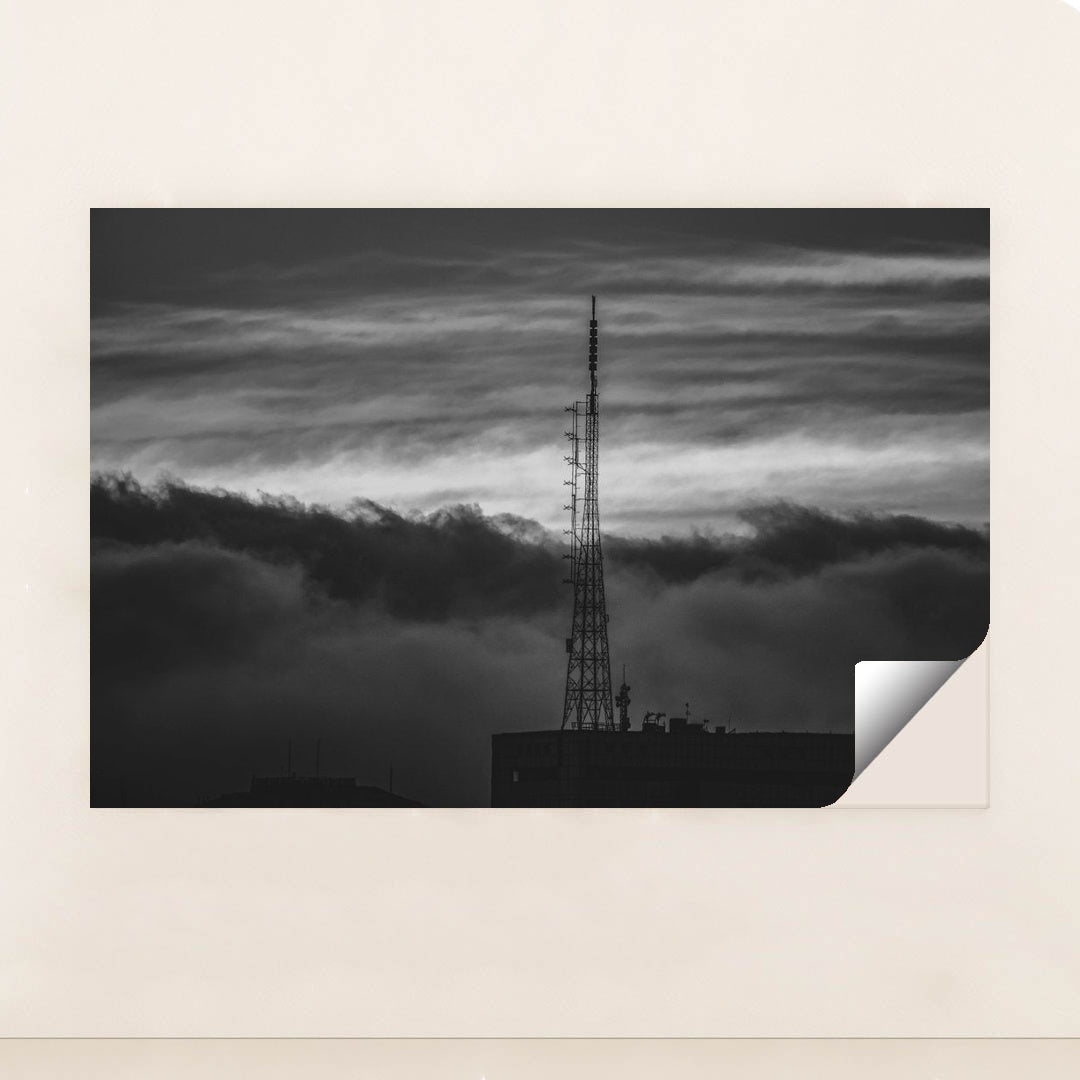 Dramatic Antenna Tower in Black and White by Anderson Santos - Peeliez