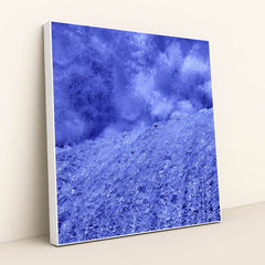 Frozen Waterfall in Vibrant Blue Ice by Damir Mijailovic - White Frame Stretchiez