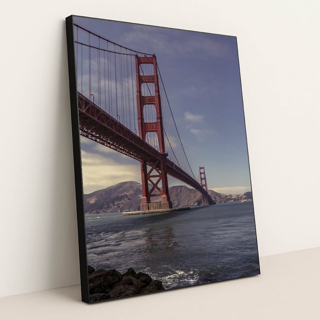 Golden Gate Bridge Over San Francisco Bay by Ignacio Palés - Black Frame Stretchiez