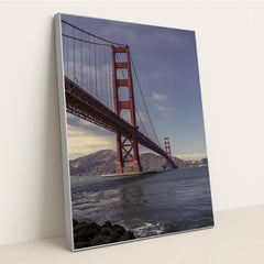Golden Gate Bridge Over San Francisco Bay by Ignacio Palés - Silver Frame Stretchiez