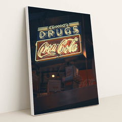 Vintage Coca-Cola Neon Sign by Yuqi Chen - White Frame Stretchiez