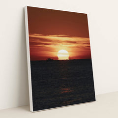 Istanbul Sunset Over the Sea by Tolga Ahmetler - White Frame Stretchiez