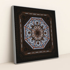 Majestic Stained Glass Dome Ceiling by Willian Santos - Silver Frame Stretchiez