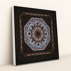 Majestic Stained Glass Dome Ceiling by Willian Santos - White Frame Stretchiez