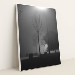 Misty Night in the Park by Yusuf Timur Çelik - White Frame Stretchiez